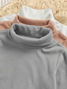 SHEIN 新生兒男嬰女嬰秋冬裝套裝連身衣 3件/組 - 彩色 - 查看 6