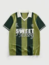 Men's Collared Knit Top Football Sports