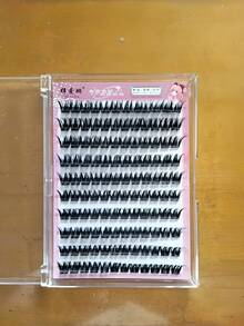 رموش مانجا منفوشة 120 قطعة على شكل V مسبقة اللصق، مجموعة تمديد رموش DIY بتجعيد D خفيف، رموش فردية ذاتية اللصق طبيعية، أداة مكياج هدية للنساء والفتيات - D - مشاهدة 11