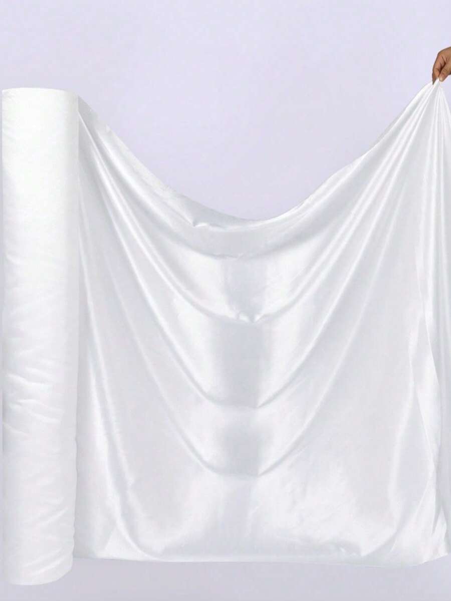 1 buah Kain Satin Putih Mengkilap, Kain Satin Halus dan Halus, Kain Pelapis Kotak Hadiah, Kain Latar Belakang Fotografi, Bahan Pelapis Pakaian - Putih - View 1
