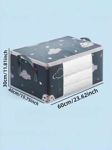 1/2 túi đựng quần áo chăn ga gấp gọn cỡ cực lớn bằng polyester bền, có tay cầm gia cố, khóa kéo đôi, mặt trước trong suốt, túi tổ chức di động tiết kiệm không gian cho tủ quần áo, gầm giường, dọn dẹp nhà cửa, chuyển nhà, ký túc xá, quà tặng cho nam nữ, đồ lưu trữ gia đình thiết yếu - Nhiều màu - Xem 12