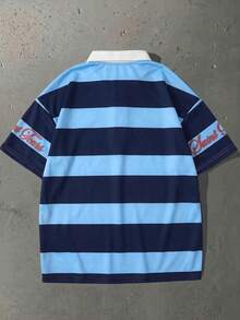 ROMWE MEN Street Life Áo thun polo cổ bẻ in rồng phong cách đường phố cho bé trai tuổi teen, phù hợp mặc hằng ngày, phong cách xuân/hè - Nhiều màu - Xem 2