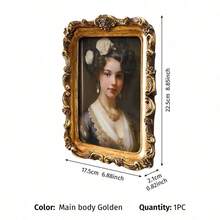 Cirelle 1pc Vintage Gold Picture Frame, Ornate Baroque Picture Frame, Antique Rococo Photo Frame For Wall & Tabletop Display, Decorative Wall Decor - 1PC - View 15
