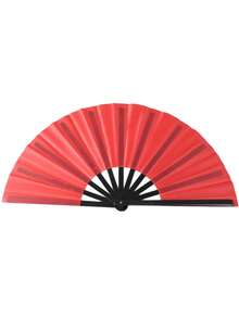 SHEIN 1Pc Solid Color Classical Tai Chi Kung Fu Fan, 13-Inch Plastic Ribs Tough And Durable, Smooth Opening Closing With Crisp Sound, Ideal For Dance Performance Tai Chi Practice, Multiple Colors Available Foldable Portable. - A - View 5