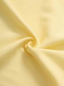 GlowEve CURVE Women's Plus Size Ruched Lace Trim Back Tie Dress Beach Vacation Butter Yellow Summer Romantic Casual - Yellow - View 4