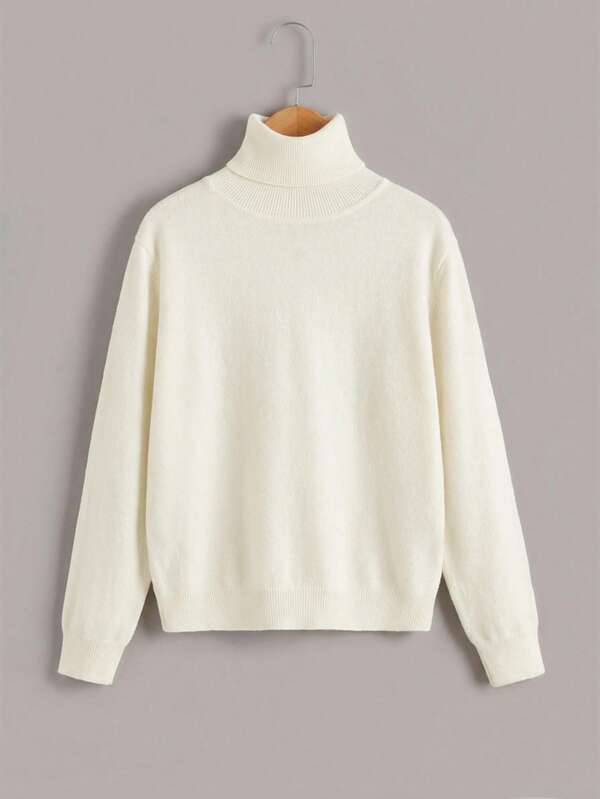SHEIN Tween Jungen Herbst/Winter Lässig einfarbiger Rollkragen Pullover