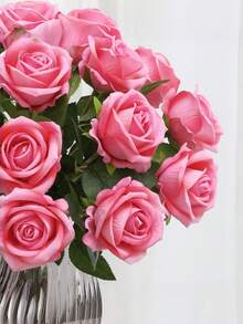 2/6/10 Stücke künstliche Rosen, blaue/rosa künstliche Rosen mit Stielen, geeignet für die Dekoration in Wohnungen, Hochzeitszentren, Hotels und Büros. - Verschiedenfarbig - Übersicht 9