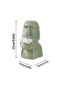 Zazumi 1PC Creative Easter Island Moai Statue Tissue Box Holder, Premium Waterproof Resin With Smooth Glossy & Speckled Matte Finish, Exquisite 3D Stone Head Sculpture Design, Multi-Functional Facial Tissue Dispenser Napkin Storage Organizer - Multicolor - View 8