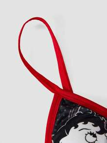 Chillnights Betty Boop x SHEIN Set 2 Potong Bra dan Celana Dalam Hipster Motif Betty - MultiWarna - View 4