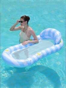 1pc Inflatable Pool Float – Striped Mesh Water Hammock & Mermaid Gradient Glitter Floating Lounge, Summer Pool Floats For Adults - No lounge chair - View 24