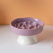 Ceramic Slow Feeder Bowl, Elevated Cat Bowl For Neck Protection, Anti-Tipping, Pet Food Bowl - multicolor - View 13