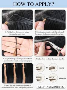 Micro Loop Human Hair Extensions Premium Virgin Remy Hair 2# Dark Brown Reusable Invisible Micro Link Bead Hair No Glue No Tape Design 50Pcs 14-22 Inch Anti Shedding Soft Texture Ideal For Full Head Makeover Holiday& Hairstyle For Girls & Women - S2 - View 7
