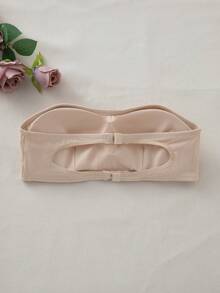 SHEIN Bra And Wireless Bra With Padding, Straight Band - Beige - View 3