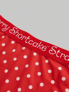 Strawberry Shortcake | ROMWE Conjunto de lencería inalámbrica talla grande con estampado lindo de fresa, sujetador y bragas - Multicolor - Ver 4