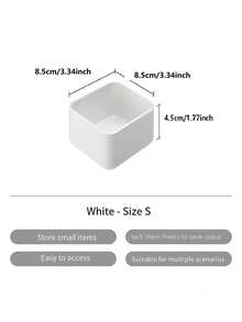 Haus Hana Adjustable PET Desktop Storage Box - Stylish White Storage Classification Container For Cosmetics, Stationery, Kitchen Utensils & Desktop Accessories - Easy Clean, Multiple Sizes For Home & Office - Multicolor - View 11