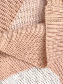 Elenzga Plus Size Women's Heart Pattern Single-Breasted Casual Daily Cardigan - Dusty Pink - View 5