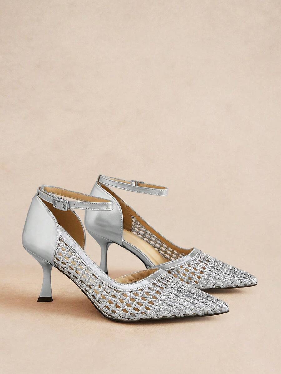 Rosivie Women's Fashion Elegant Commuter Pointed Toe High Heels - Silver - View 1