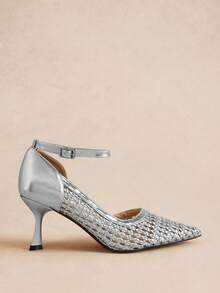 Rosivie Women's Fashion Elegant Commuter Pointed Toe High Heels - Silver - View 4