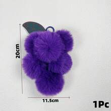 Joivida 1个/2个可爱幸运葡萄果实毛绒钥匙扣，柔软棉质吊坠，可爱包包挂饰，适用于汽车钥匙装饰 - 彩色 - 查看 15