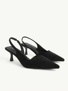 CUCCOO CHICEST Women's Shoes Are Simple, Light And Elegant, Black Pointed Back Strap Stiletto Sandals, Spring And Summer Commuting, Dating - Black - View 8