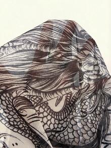 Amplova 性感街頭風派對返校季龍紋新中式女款修身連身褲 - 黑與白 - 查看 9