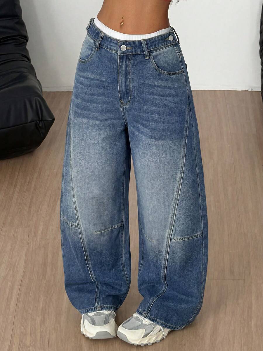 Coolane Women's Casual Versatile Daily Travel Denim Jeans With Pockets And Buttons Women's Fall Teacher Pants