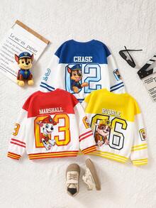 SHEIN | PAW Patrol 3件組小男孩運動休閒衛衣，紅/藍/黃球類運動元素結合主題角色圖案，運動風易搭配，適合秋冬 - 彩色 - 查看 2