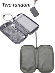 1pc Waterproof Electronic Storage Bag ,Multi-Layer Fixed Storage Bag,Multi-Zipper Portable Storage Bag- Perfect For U Disks, Hard Disks, Headphones,Portable Multipurpose Grey For Travel For Travel ,Makeup ,Cosmetic ,Vacation ,Organizer - Grey - View 5