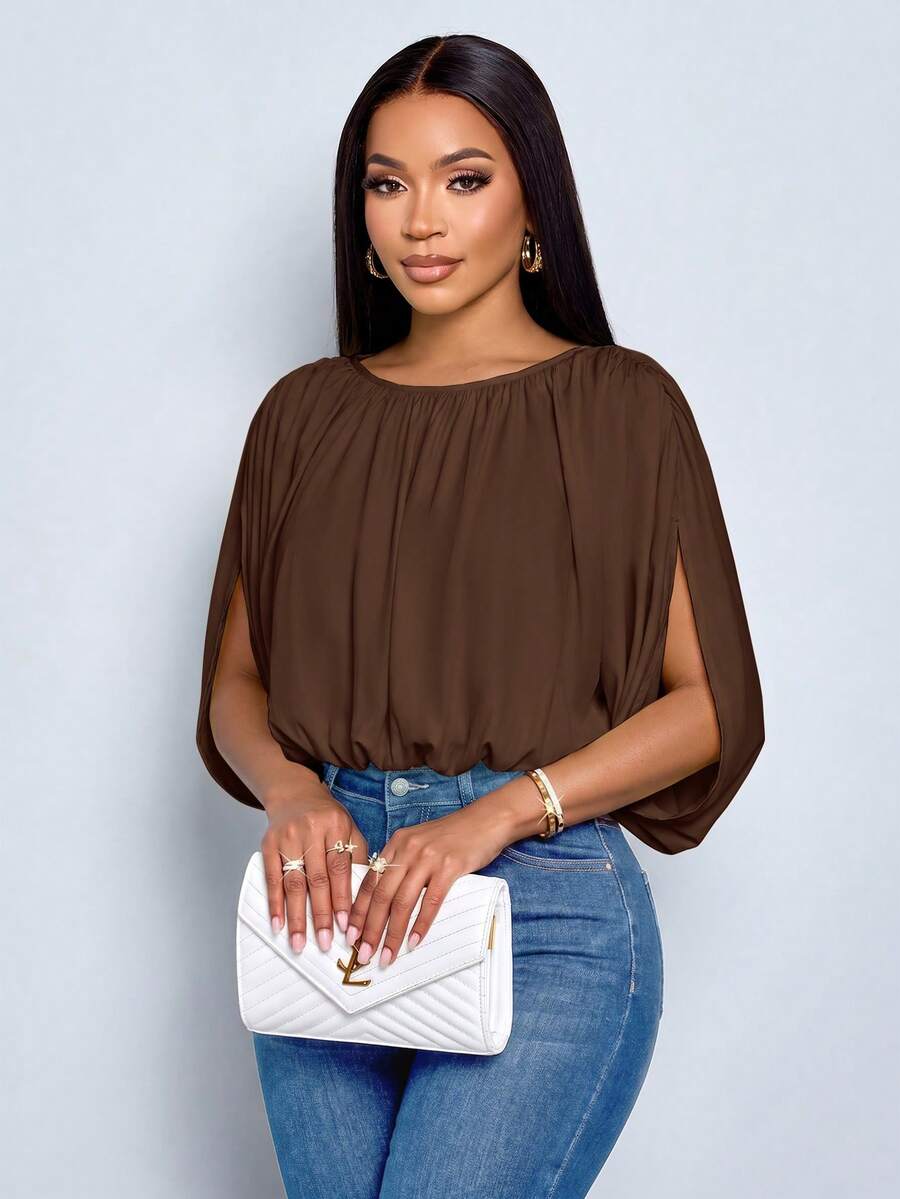 SOLERSUN Women's Summer Fashion Elegant Chic Daily Simple Ruched Blouse Social Festival Tops Casual Daily Wear Chic Y2K Loose Vest For Club Party Streetwear Night Going Out,Holidays Party Hen Do Wedding Bachelorette Bridal All Seasons,Vacation Daily Beach-Ready Travel