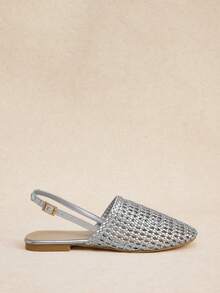 Rosivie Ladies Decoration Fashion Daily Travel Casual Slippers - Silver. - View 7