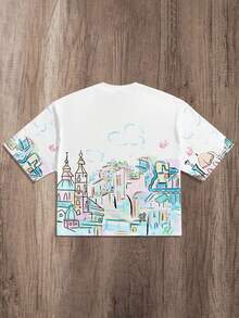 Manfinity Joysei Men's Casual Graffiti Print Loose Short T-Shirt, Spring - White - View 2