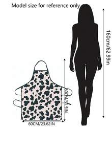 1Pc Leopard Cow Print Sleeveless Apron, Funny Novelty Costume Apron For Party Night Gag Gift, Waterproof Oilproof Kitchen Cooking Cover Up - Multicolor - View 3