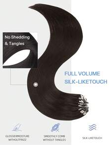 Micro Loop Human Hair Extensions Premium Virgin Remy Hair 1B# Natural Color Reusable Invisible Micro Link Bead Hair No Glue No Tape Design 50Pcs 14-22 Inch Anti Shedding Soft Texture Ideal For Full Head Makeover Holiday& Hairstyle For Girls & Women - S1B - View 6
