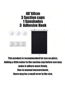 1 Set Blackout Roller Blind Includes 3 Suction Cups 3 Adhesive Hooks No Drill Retractable Sunshade Portable Curtain For Home Bathroom Kitchen Office - Sunshade Roller Blind - View 15