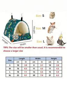 1PC Random Color Parrot Hamster Nest - Warm Plush Small Pet Bed For Winter Cage Supplies - Multicolor - View 2