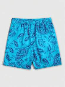 ROMWE MEN Goth Men's Summer Casual Skull Hand & Paisley Print Shorts - Multicolor - View 2
