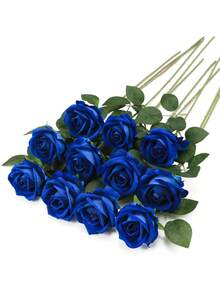 2/6/10 Stücke künstliche Rosen, blaue/rosa künstliche Rosen mit Stielen, geeignet für die Dekoration in Wohnungen, Hochzeitszentren, Hotels und Büros. - Verschiedenfarbig - Übersicht 12
