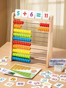 Colorful Wooden Abacus For Students To Assist In Calculating Arithmetic Operations Such As Addition, Subtraction, Multiplication, And Division. It Is A Suitable Tool For Students' Math Supplies And School Supplies. - Multicolor - View 1