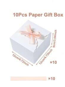 10 Elegant Bow Gift Boxes, Birthday Party Gift Boxes, Wedding Gift Boxes, Bridal Shower Wedding Guest Gifts, Theme Party Desktop Decoration, Holiday Home Party Kitchen Packaging Supplies, Birthday Gifts, Graduation Ceremony - multicolor - View 15