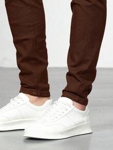 IRON GLYPH Jeans Ajustados Para Hombres Con Bolsillos Diagonales - Café integral - View 4