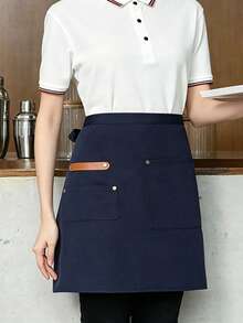 Waiter/Waitress Canvas Half Apron, Waterproof Oil-Proof, Restaurant Work Uniform, Kitchen Cooking Apron - Multicolor - View 8