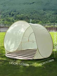 1PC Portable Sunscreen Instant Pop Up Large Space Breathable Comfortable Waterproof Hand Carry Family Beach Tent For Indoor Outdoor Camping Fits 3-4 People Summer Travel Camping Gear - Multicolor - View 9