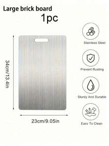 Silver Stainless Steel Chopping Board, Suitable For Both Sides, Ideal For Cutting Poultry, Fish, And Fruits And Vegetables. Resists Odors, Stains And Rust. Can Replace Traditional Chopping Boards. Essential For The Kitchen. Easy To Clean With Water. - Multicolor - View 12