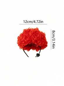 PETSIN 1PC Adorable Pet Afro Wig With Adjustable Elastic Strap, Suitable For Small To Medium-Sized Cats And Dogs. A Fun Costume Prop For Halloween, Birthday Parties, And Holiday Photoshoots. - Multicolor - View 10