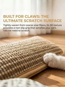 Sisal Cat Scratcher Board With Catnip Pillow Toy, Interactive Scratch Mat For Self-Entertainment, Durable Dental Chew Toy For Healthy Teeth & Happy Cats - Multicolor - View 5
