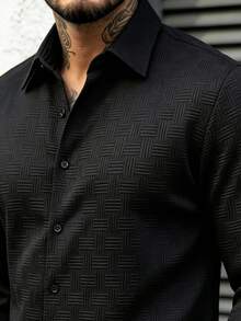 Manfinity Homme Textured Black Jacket Is The Ideal Choice For Everyday Wear. - Black - View 4