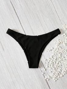 Swim Chiccia 女款波點三角比基尼泳褲，適合夏季度假海灘 - 黑與白 - 查看 2