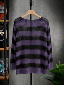 STEELVANCE Men's Colorblock Casual Daily Wear Sweater - Violet Purple - View 2