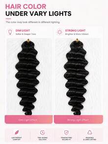 Boho Braids Natural Color Deep Wave Unfelt Wig Crochet Human Hair Extensions Feather Crochet Hair For Miracle Knots Soft Defined Waves Lightweight Natural Looking Easy Installation Reusable Hair Extensions 16-24 Inch - SNatural - View 11