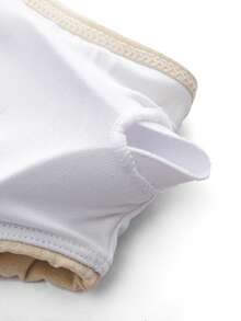 SHEIN Cheerettes 女款黃色休閒日常運動內衣 2件組 柔軟彈性面料 可拆式胸墊 多條式背帶 適合瑜珈健身房穿著 - 杏色 - 查看 9